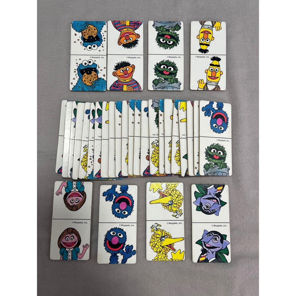 Whitman Sesame Street Dominoes Vintage 1980s Muppets Thick Cardboard No Box
